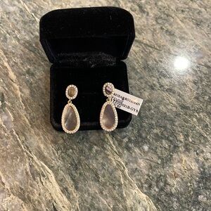 Frieda Rothman Mother of Pearl Gold Plated over 925 Sterling Drop Earrings.